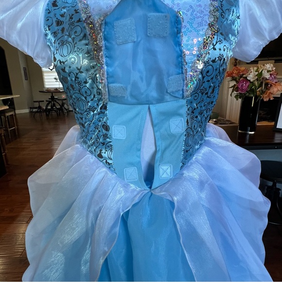 Disney Cinderella Gown Girls XL fit Women XS S Costume Dress Long Blue - Picture 8 of 16
